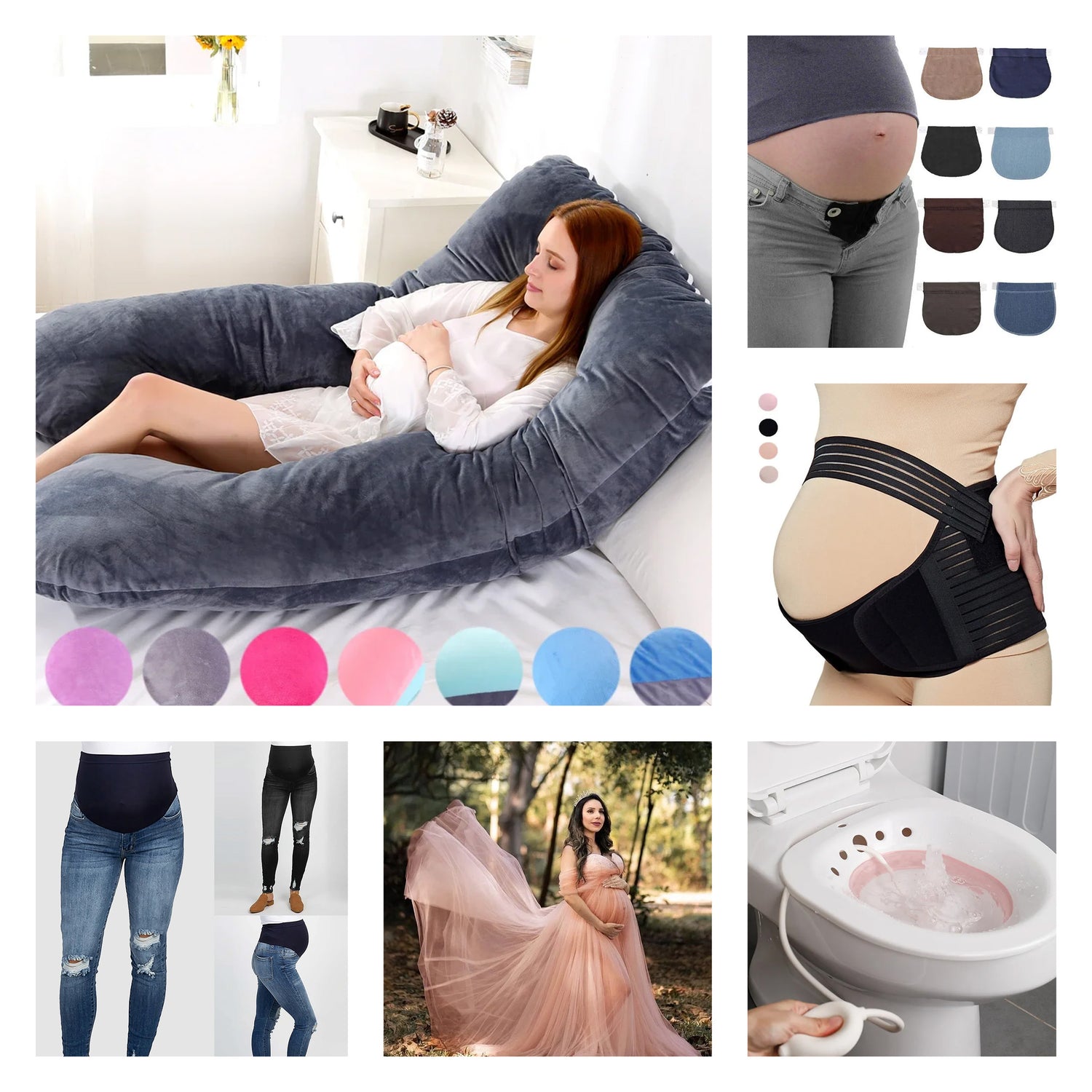 Maternity & Postpartum Apparel and Accessories: Clothes, Support Bands, Pillows, ETC