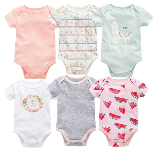 6-piece baby jumpsuit new short-sleeved baby clothes