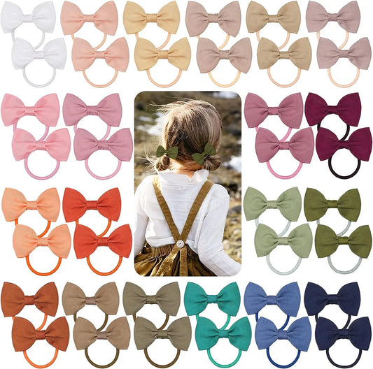 10/20/40pcs 2.75" Boutique Hair Bows Tie Baby Girls Kids Children Rubber Band Ribbon Hair bands