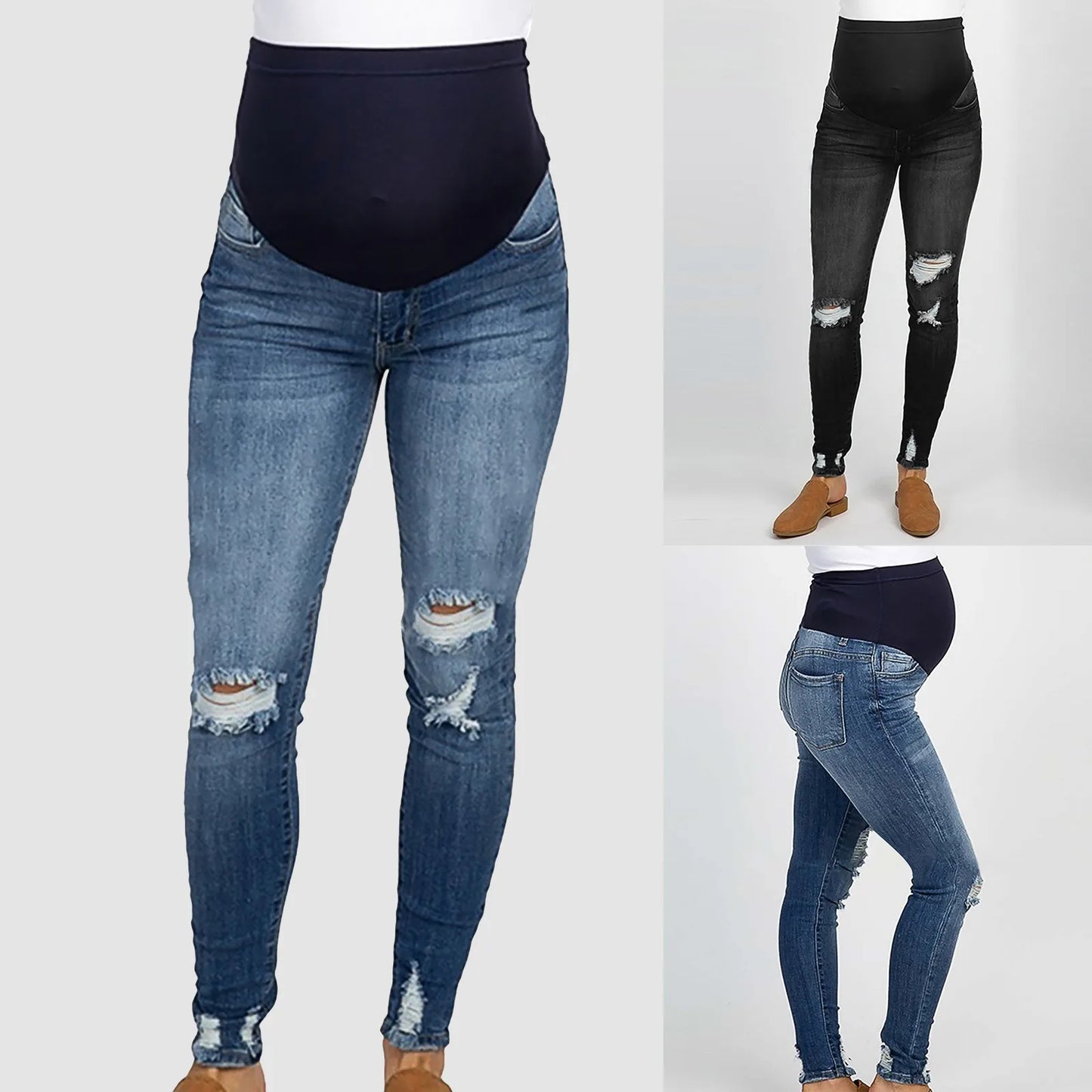 2024 New Summer Autumn Fashion Pants Maternity Jeans High Waist Belly Skinny Pencil Pants Clothes for Pregnant Women Pregnancy